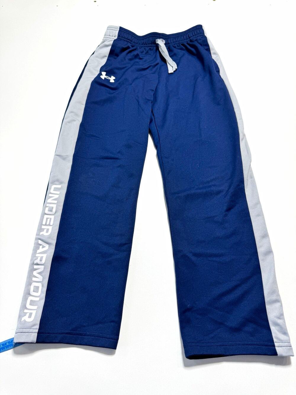 Under Armour Boys Track Pants Youth M Blue/Gray Colorblock Logo#1117